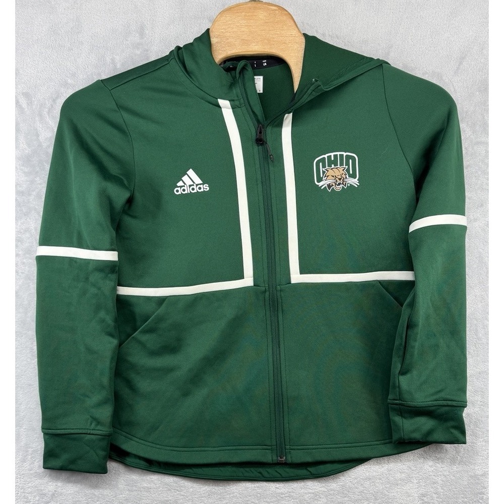 Adidas Ohio University Bobcats Green Team Issued Hoodie Jacket Green Women's L